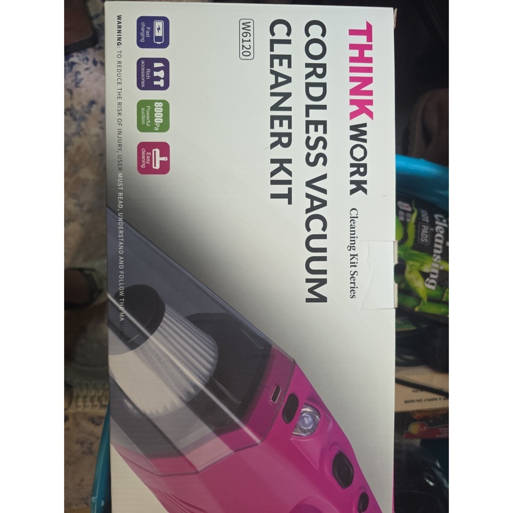 THINKWORK Pink Car Detailing Kit 8000PA Cordless Vacuum Cleaner Brush Set Gift